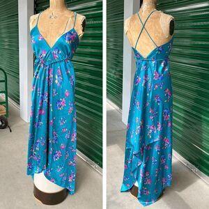 Baba Clothing Silk VTG Mod/Gogo Boho Beach Vacation Maxi Slip Dress - S